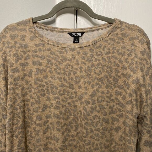 Buffalo David Bitton Leopard Print Crew Neck Sweatshirt S - Picture 2 of 4